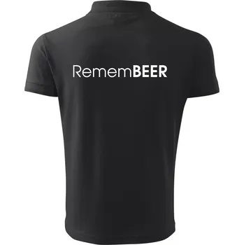 Pánská košile Pivní nápisy RememBEER - Polokošile pánská Pique Polo 203 - 4XL ( Dřevěné uhlí )