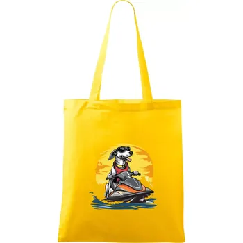 Nákupní taška Chrt na vodním skútru - Taška bavlněná - 42 x 38 cm ( Žlutá )
