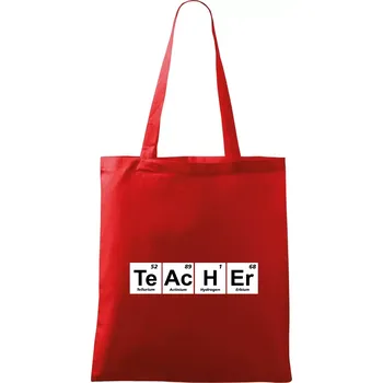 Periodická tabulka - Teacher - Taška bavlněná - 42 x 38 cm ( Červená )