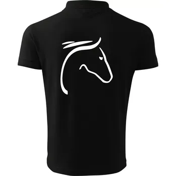 Pánská košile Kůň - hlava silueta - Polokošile pánská Pique Polo 203 - 5XL ( Černá )