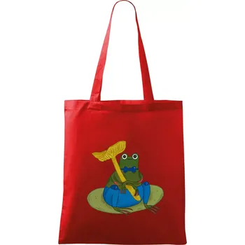 Nákupní taška Žába s houbou (studio-arte.cz) - Taška bavlněná - 42 x 38 cm ( Červená )
