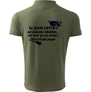 Pánská košile Že jsem chytrý se dávno vědělo - Polokošile pánská Pique Polo 203 - 2XL ( Khaki )