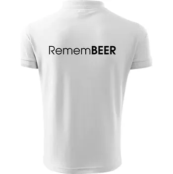 Pánská košile Pivní nápisy RememBEER - Polokošile pánská Pique Polo 203 - S ( Bílá )