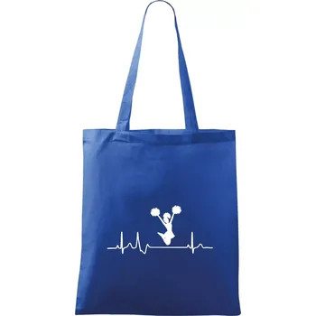 Nákupní taška EKG roztleskávačka výskok - Taška bavlněná - 42 x 38 cm ( Královská modrá )