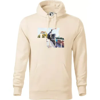 Pánská mikina Parkour nápis ve městě - Mikina pánská Cape s kapucí - 5XL ( Mandlová )