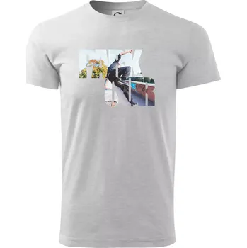 Parkour nápis ve městě - Triko extra velké (5-8XL) - 8XL ( Světlešedý Melír )