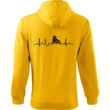 Pánská mikina EKG inline bota - Mikina s kapucí na zip trendy zipper - 2XL ( Žlutá )
