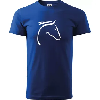 Kůň - hlava silueta - Triko extra velké (5-8XL) - 7XL ( Královská modrá )