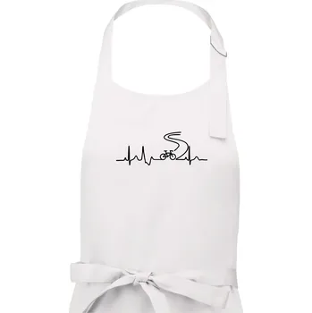 Kuchyňská zástěra EKG silniční cyklistika - Dámská zástěra na vaření - Univerzální velikost ( Bílá )