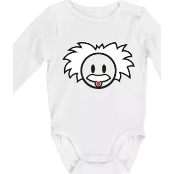 Albert Einstein - Body kojenecké s dlouhým rukávem - Dlouhý r. do 3 měs ( Bílá )