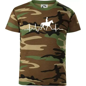 EKG jízda na koni - Dětské maskáčové triko - 146 cm/10 let ( Hnědý maskáč )