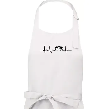 Kuchyňská zástěra EKG wrestling - Dámská zástěra na vaření - Univerzální velikost ( Bílá )