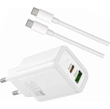 Rychlá USB-C GaN nabíječka 30W s 2m kabelem pro Xiaomi Redmi Note 8 Pro