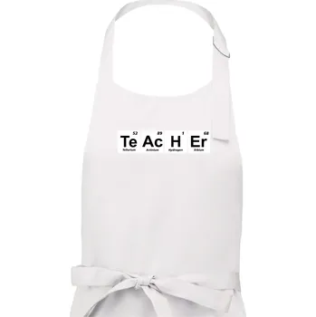 Kuchyňská zástěra Periodická tabulka - Teacher - Pánská zástěra na vaření - Univerzální velikost ( Bílá )
