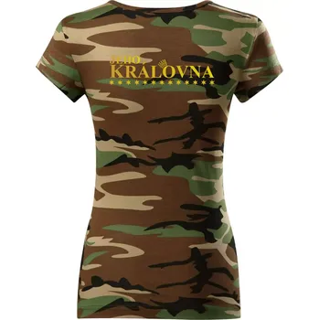 Dámské tričko Král a jeho Královna - Dámské maskáčové triko - 2XL ( Hnědý maskáč )