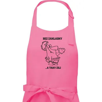 Kuchyňská zástěra Školní triko - Bez základky - Pánská zástěra na vaření - Univerzální velikost ( Růžová )