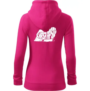 Dámská mikina Lhasa Apso nápis v těle - Dámská mikina trendy zipper s kapucí - XS ( Purpurová )