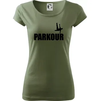 Dámské tričko Parkour - na jedné ruce - Dámské triko Pure - XL ( Khaki )
