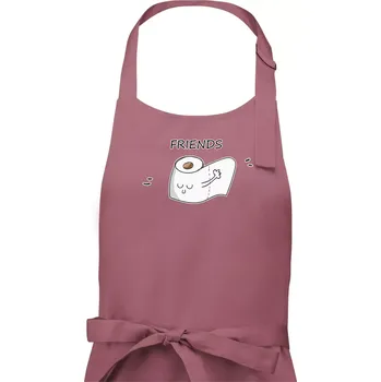 Kuchyňská zástěra Best Friends WC - Dámská zástěra na vaření - Univerzální velikost ( Starorůžová )