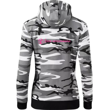 Dámská mikina Jsem roztleskávačka! Vole! - Dámská mikina trendy zipper s kapucí - S ( Šedý maskáč )