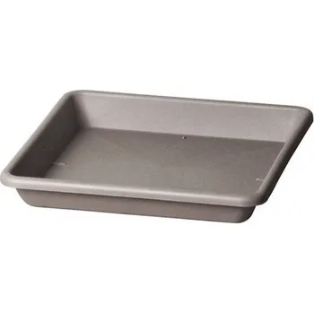 Podmiska Podmiska pod květník Quadro TERA plastová hnědo šedá 33x33cm