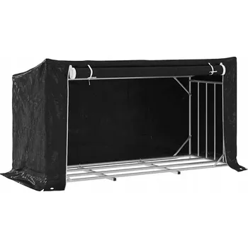 VidaXL Stojan na palivové dřevo s ocelovým drátem, 200,5 x 80,5 x 110,5 cm