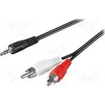 Kabel Jack 3,5mm 3pin vidlice,RCA vidlice x2 20m černá