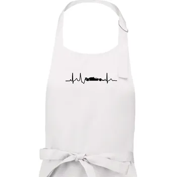 Kuchyňská zástěra EKG formule - Pánská zástěra na vaření - Univerzální velikost ( Bílá )