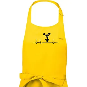 Kuchyňská zástěra EKG roztleskávačka výskok - Dámská zástěra na vaření - Univerzální velikost ( Žlutá )