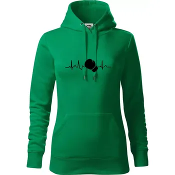 Dámská mikina EKG box rukavice - Mikina dámská Cape s kapucí - M ( Středně zelená )