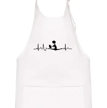 Kuchyňská zástěra EKG roztleskávačka roznožka - Dětská zástěra na vaření - Univerzální velikost ( Bílá )