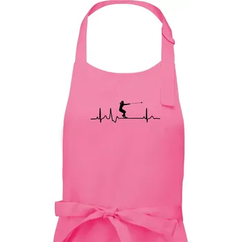 Kuchyňská zástěra EKG hod kladivem žena - Dámská zástěra na vaření - Univerzální velikost ( Růžová )