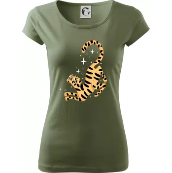 Tygr s hvězdami (studio-arte.cz) - Dámské triko Pure - XS ( Khaki )