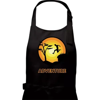 Kuchyňská zástěra Parkour adventure - Dámská zástěra na vaření - Univerzální velikost ( Černá )