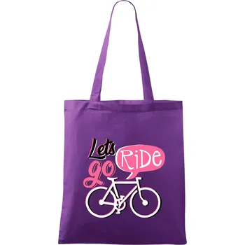 Lets go ride - Taška bavlněná - 42 x 38 cm ( Fialová )