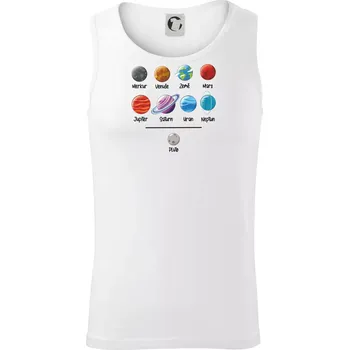 Planety vedle sebe plus pluto - Tílko pánské Core - S ( Bílá )