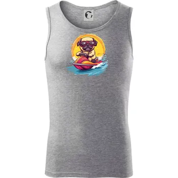 Mops na vodním skútru - Tílko pánské Core - 2XL ( Tmavě šedý melír )