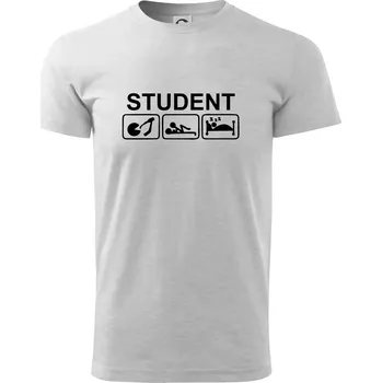 Pít užívat spát - student - Triko extra velké (5-8XL) - 7XL ( Světlešedý Melír )