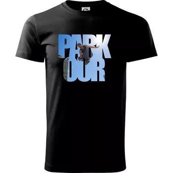 Pánské tričko Parkour nápis nebe - Triko extra velké (5-8XL) - 6XL ( Černá )