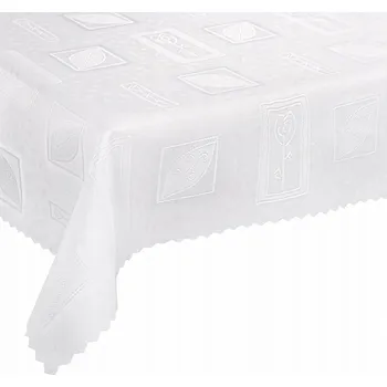 Prostěradlo Obrus odolný proti skvrnám 120x180 cm, Polský výrobek, bílá barva, vzor W6