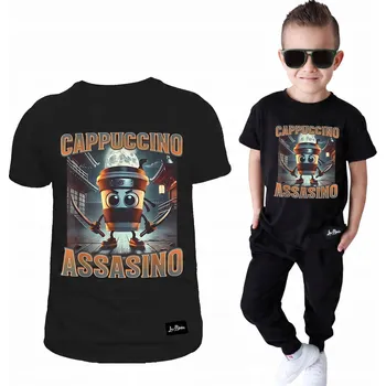 Chlapecké oblečení Dětské tričko černé pro chlapce Assasino Cappuccino, velikost 104