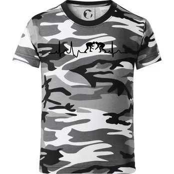 Chlapecké tričko EKG wrestling - Dětské maskáčové triko - 146 cm/10 let ( Šedý maskáč )