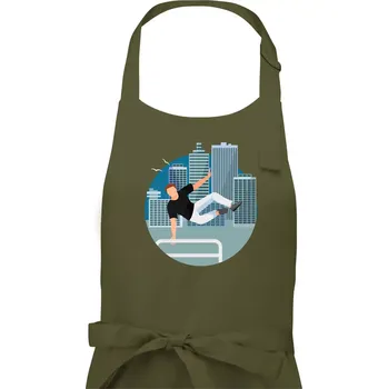 Kuchyňská zástěra Parkour ve městě - Pánská zástěra na vaření - Univerzální velikost ( Khaki )