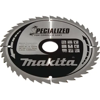 Řezný kotouč Makita B-32976 kotouč pilový dřevo SPECIALIZED 190x2x30mm 40Z pro aku pily = old B-09254
