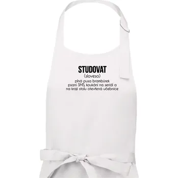 Kuchyňská zástěra Studovat - Dámská zástěra na vaření - Univerzální velikost ( Bílá )