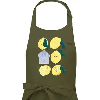 Kuchyňská zástěra Citroni kreslení (studio-arte.cz) - Pánská zástěra na vaření - Univerzální velikost ( Khaki )