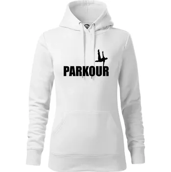Dámská mikina Parkour - na jedné ruce - Mikina dámská Cape s kapucí - L ( Bílá )