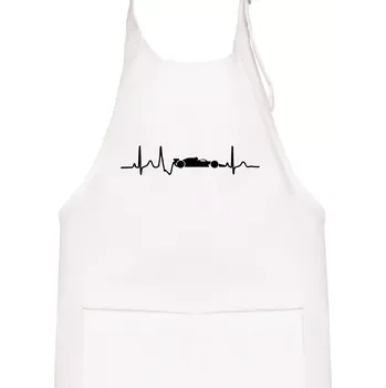 Kuchyňská zástěra EKG formule - Dětská zástěra na vaření - Univerzální velikost ( Bílá )