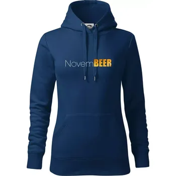 Dámská mikina Pivní měsíce - novemBEER - Mikina dámská Cape s kapucí - L ( Půlnoční modrá )