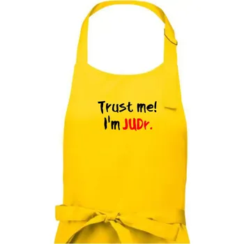 Kuchyňská zástěra Trust me I´m JUDr. / Věř mi jsem právník - Pánská zástěra na vaření - Univerzální velikost ( Žlutá )